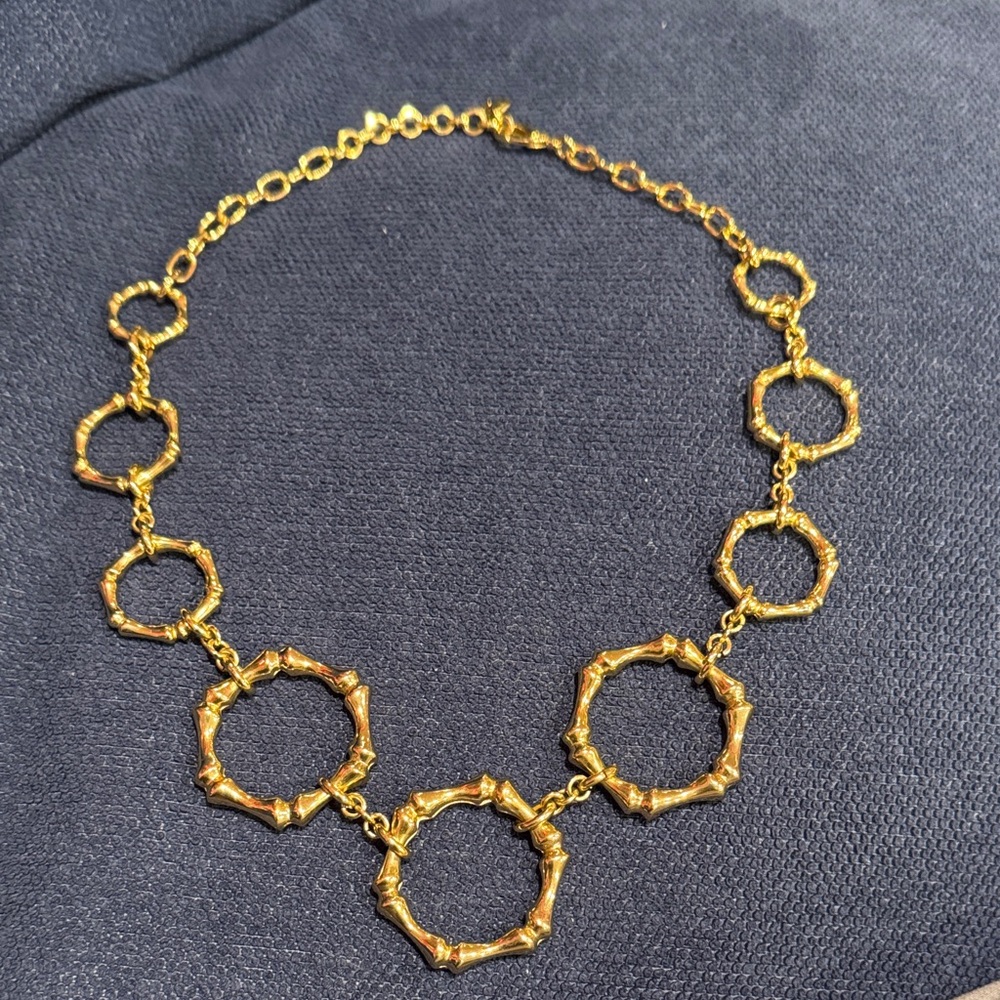 Elegant Gold Bamboo Necklace